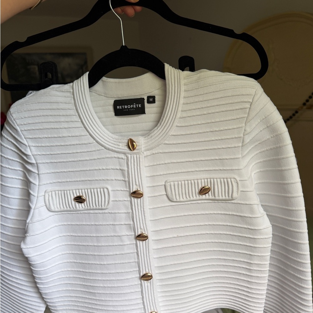 Retrofete White Cropped Jacket with shorts size M never use